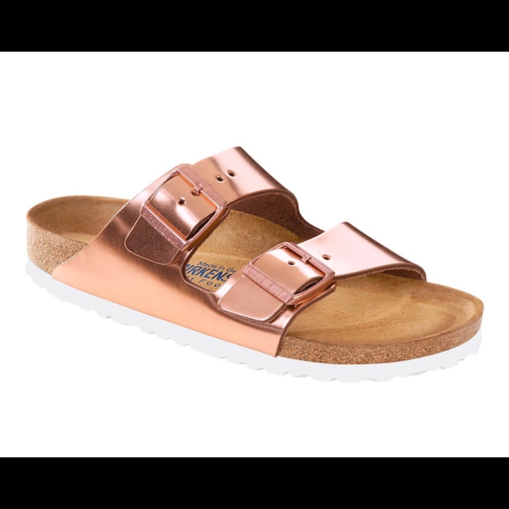Birkenstock Arizona Rose Metallic Sandals